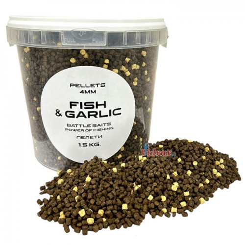 Пелети за фидер 1.5 кг 4 мм Fish & Garlic (риба и чесън) BB0631 - Battle Baits Пелети за фидер 1.5 кг 4 мм Fish & Garlic (риба и чесън) BB0631 - Battle Baits